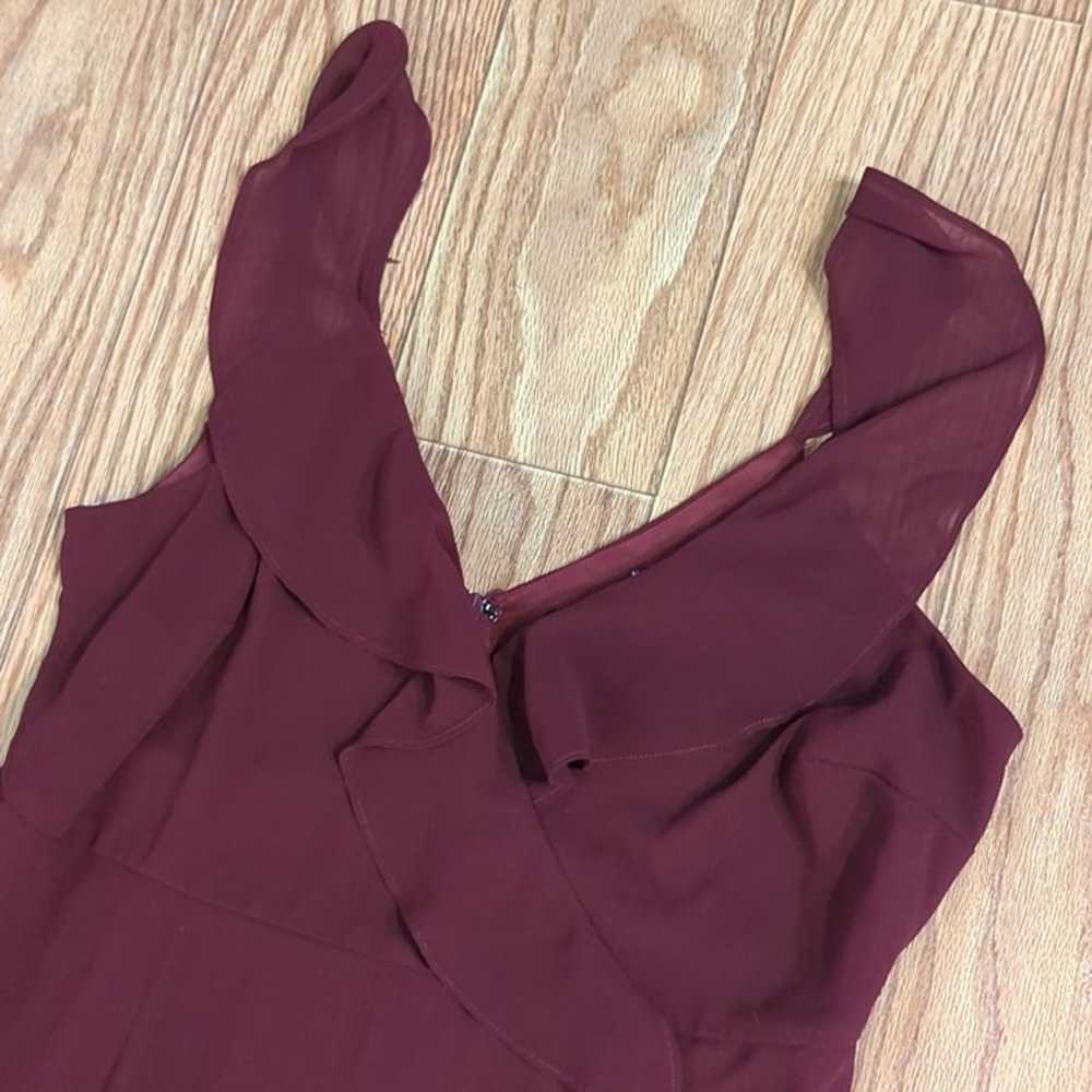 Lulu's formal burgundy sleeveless lined ruffle pl… - image 2