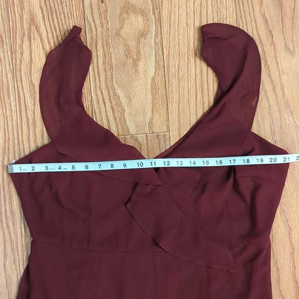 Lulu's formal burgundy sleeveless lined ruffle pl… - image 3