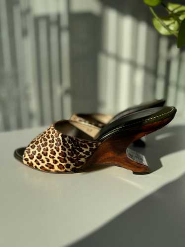 Vintage Joseph Larose wooden + leopard pony hair s