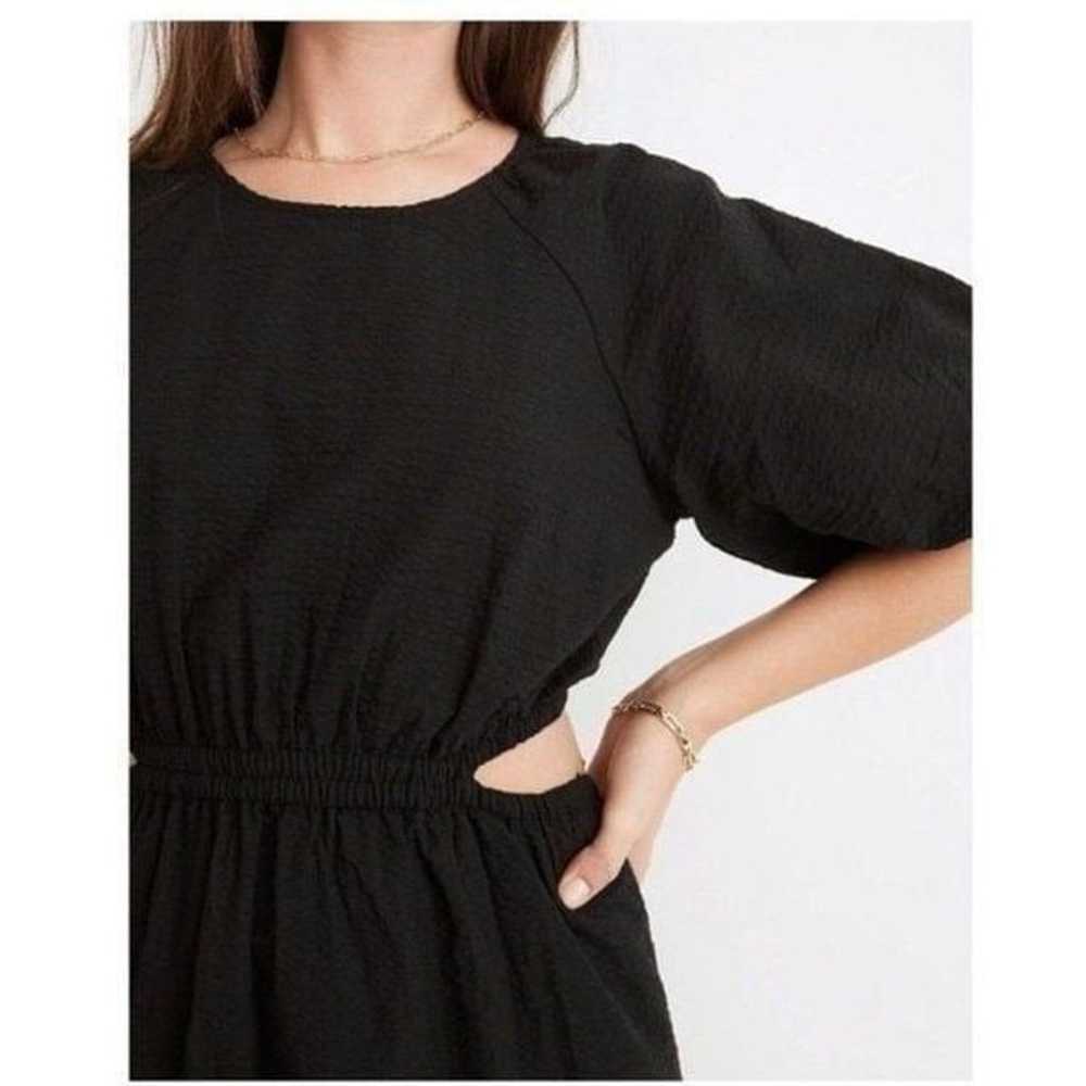 Madewell Seersucker Puff-Sleeve Cutout Mini Dress… - image 2