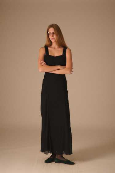 Calvin Klein Pintuck Chiffon Gown