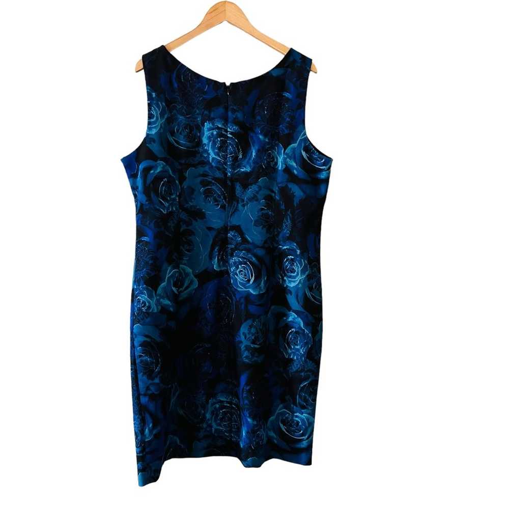 Talbots Blue Floral Sleeveless Sheath Dress Size … - image 2