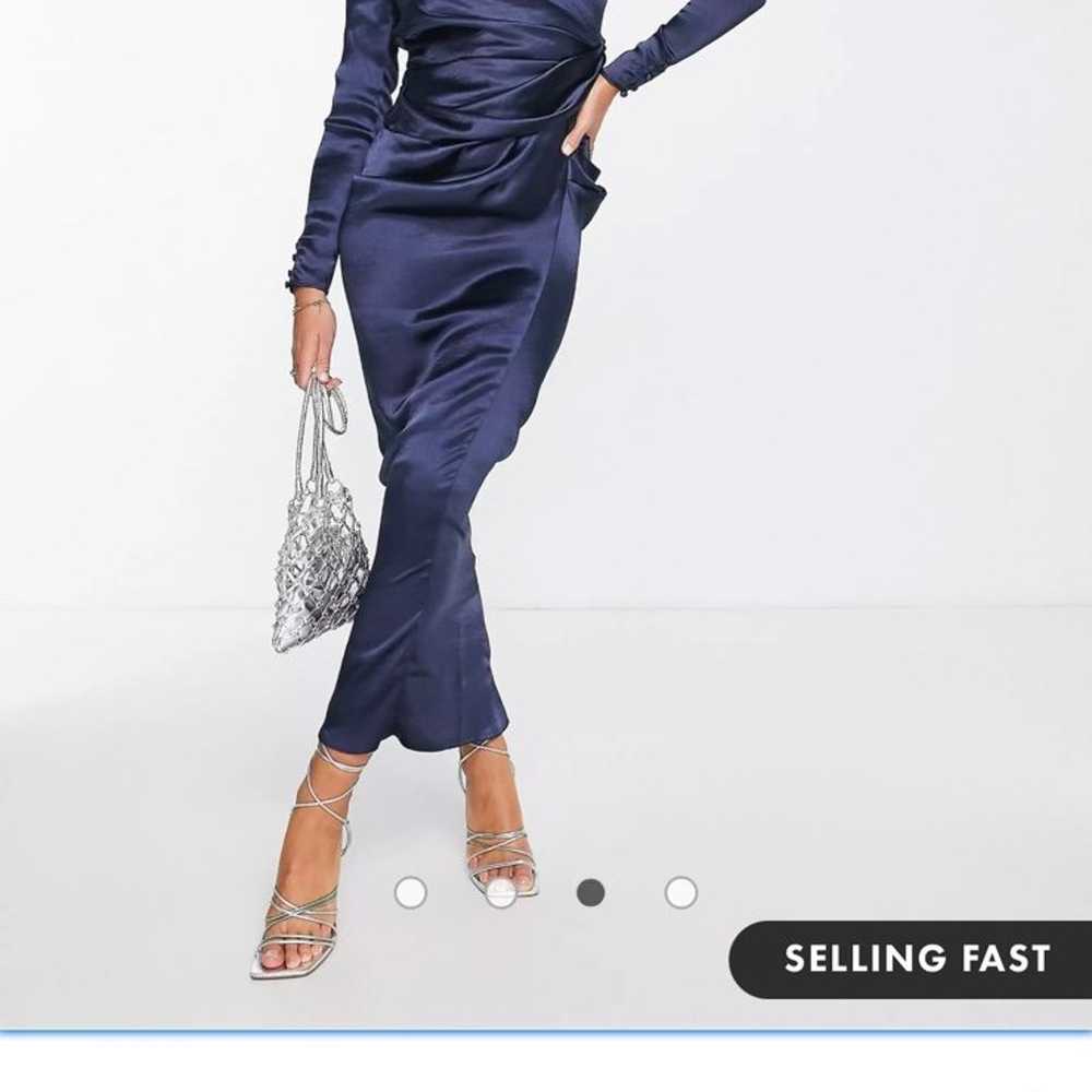 navy drape dress - image 1