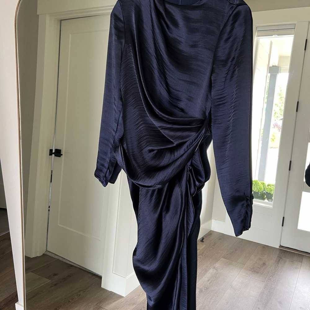 navy drape dress - image 2