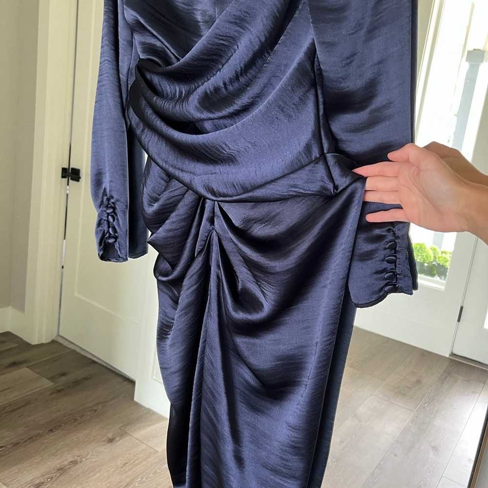 navy drape dress - image 3