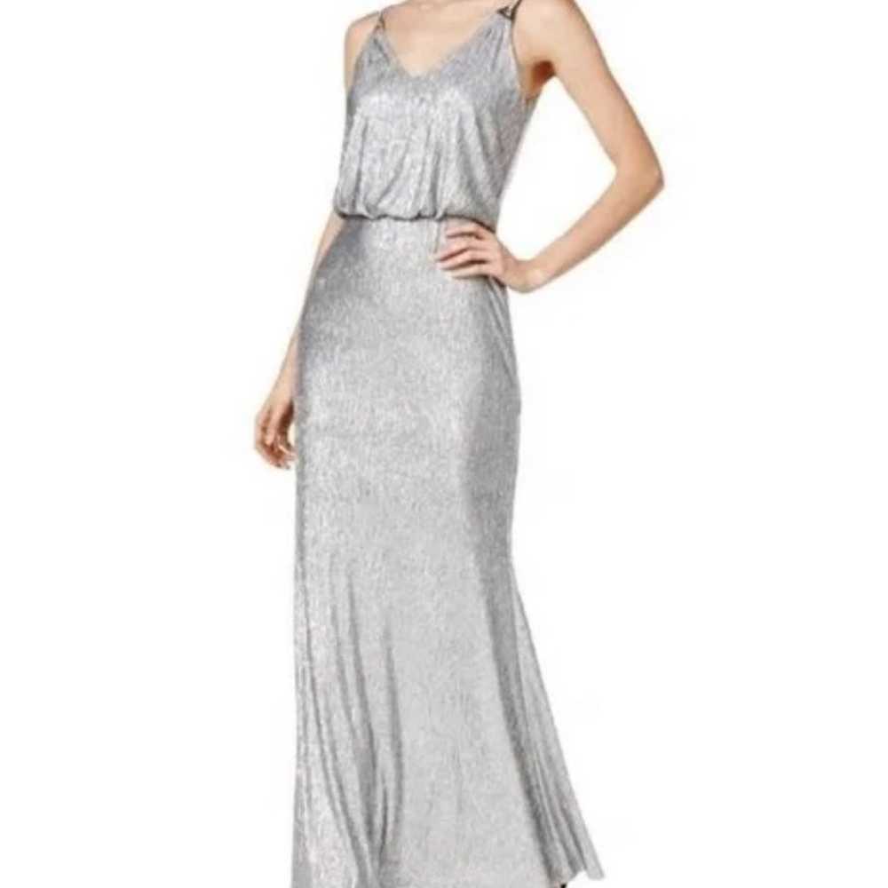 Calvin Klein metallic silver maxi dress - image 1