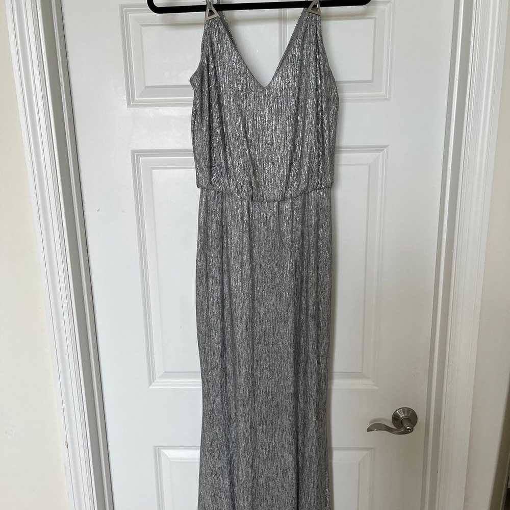 Calvin Klein metallic silver maxi dress - image 2