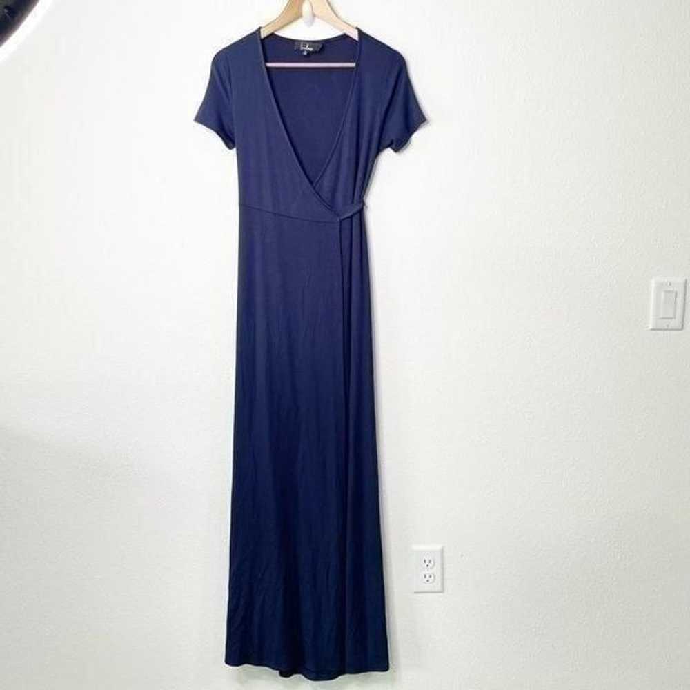 Lulu’s Women’s Navy Blue Short Sleeve Wrap Maxi D… - image 2