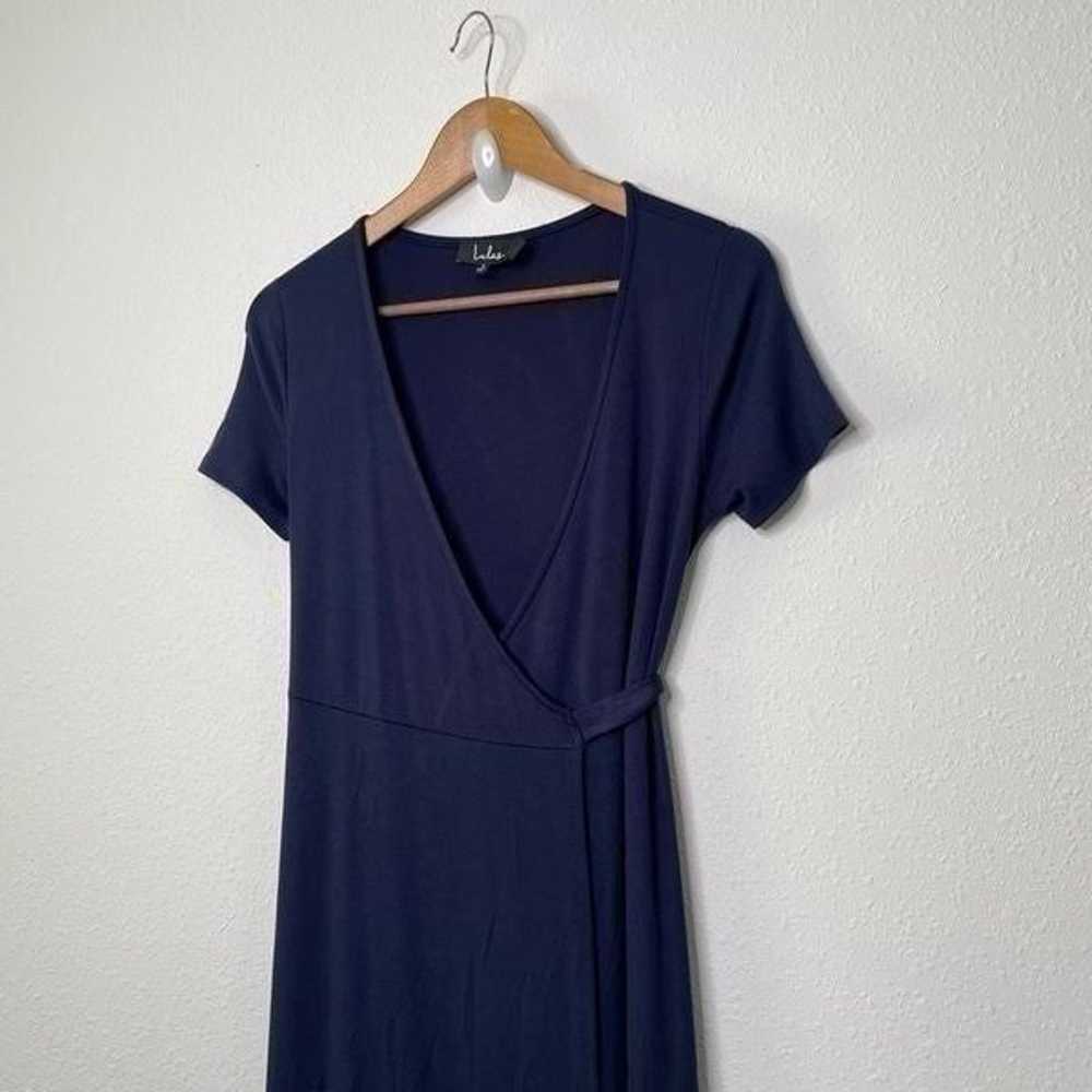 Lulu’s Women’s Navy Blue Short Sleeve Wrap Maxi D… - image 3