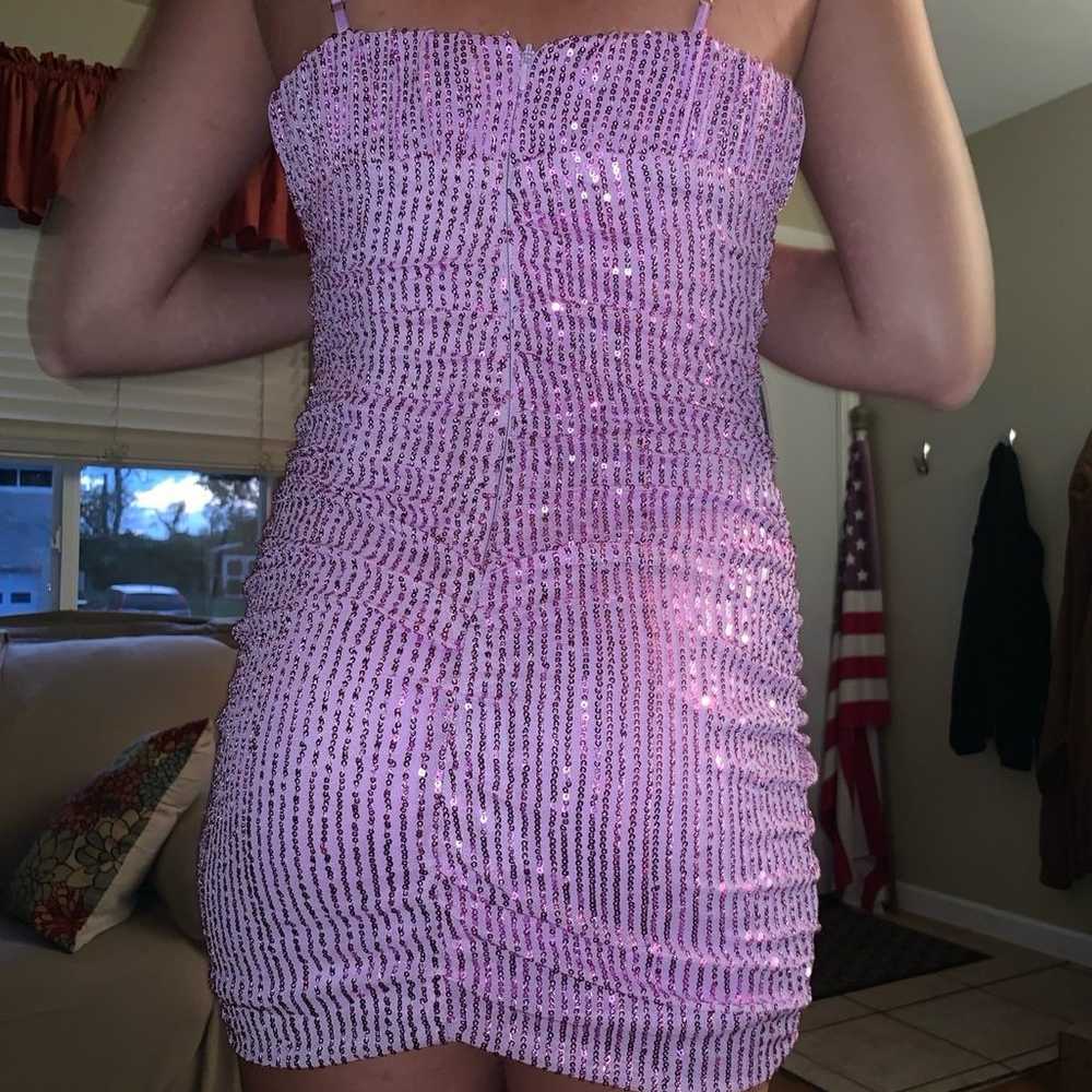 Womens small lavendar lilac purple sequin homecom… - image 7