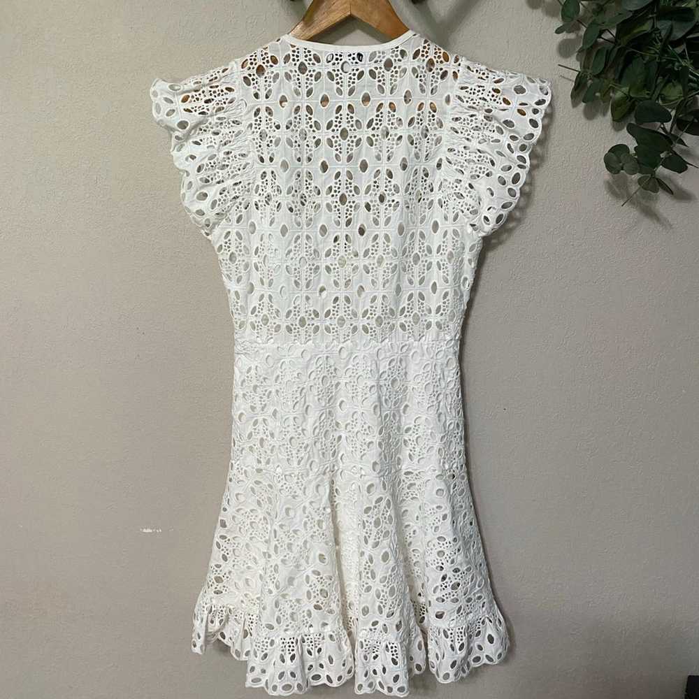 GIANNI BINI white eyelet fit and flare mini dress… - image 10