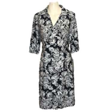 Jude Connolly Black Gray Paisley Print Dress Size… - image 1