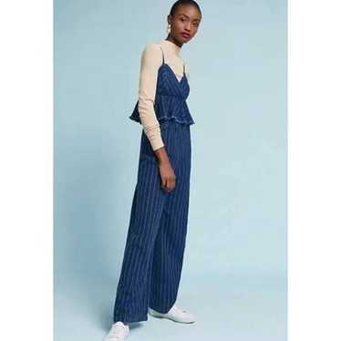 Anthropologie ett:twa Striped Chambray Denim Jump… - image 1