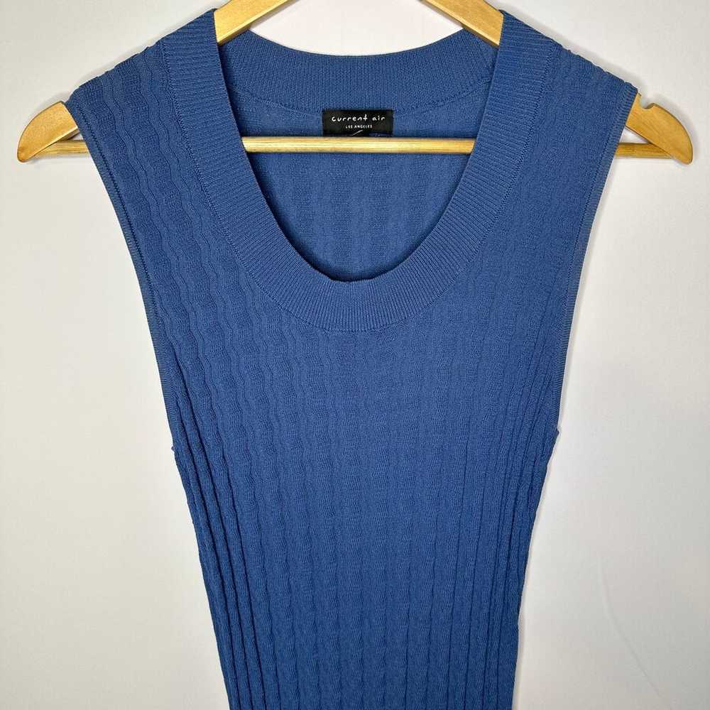 Current Air Anthro Knit Blue Ribbed Sleeveless St… - image 2