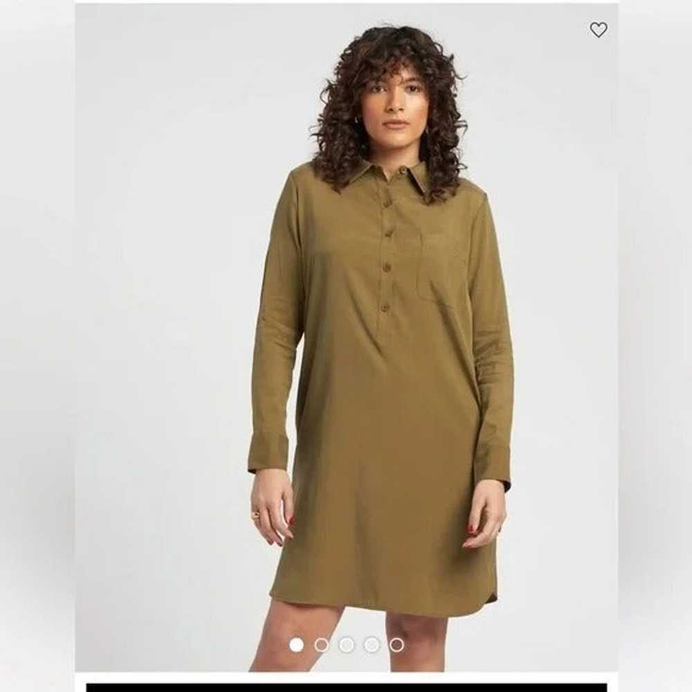 Universal Standard Cupro Rubicon Shirt Dress Oliv… - image 5