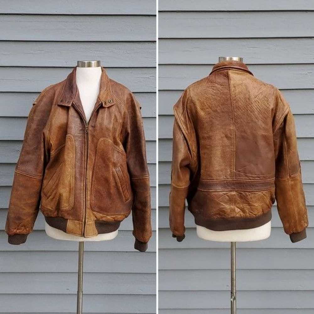 Vintage Vintage 90s y2k Context Brown Leather Avi… - image 2