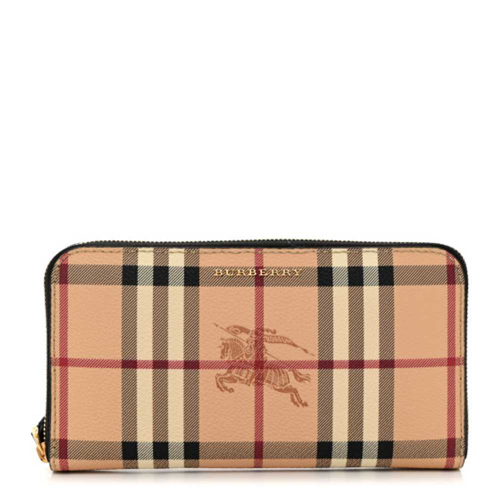 BURBERRY Haymarket Check Large Ziggy Zip Around W… - image 1