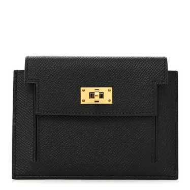 HERMES Epsom Kelly Pocket Compact Wallet Black - image 1