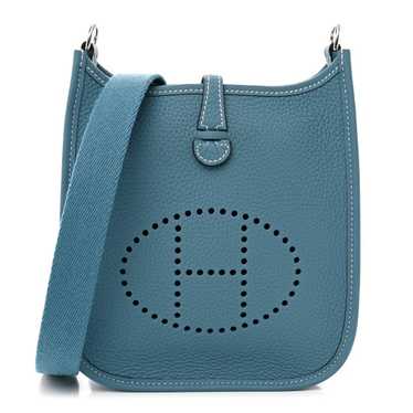 HERMES Taurillon Clemence Evelyne TPM New Blue Jea