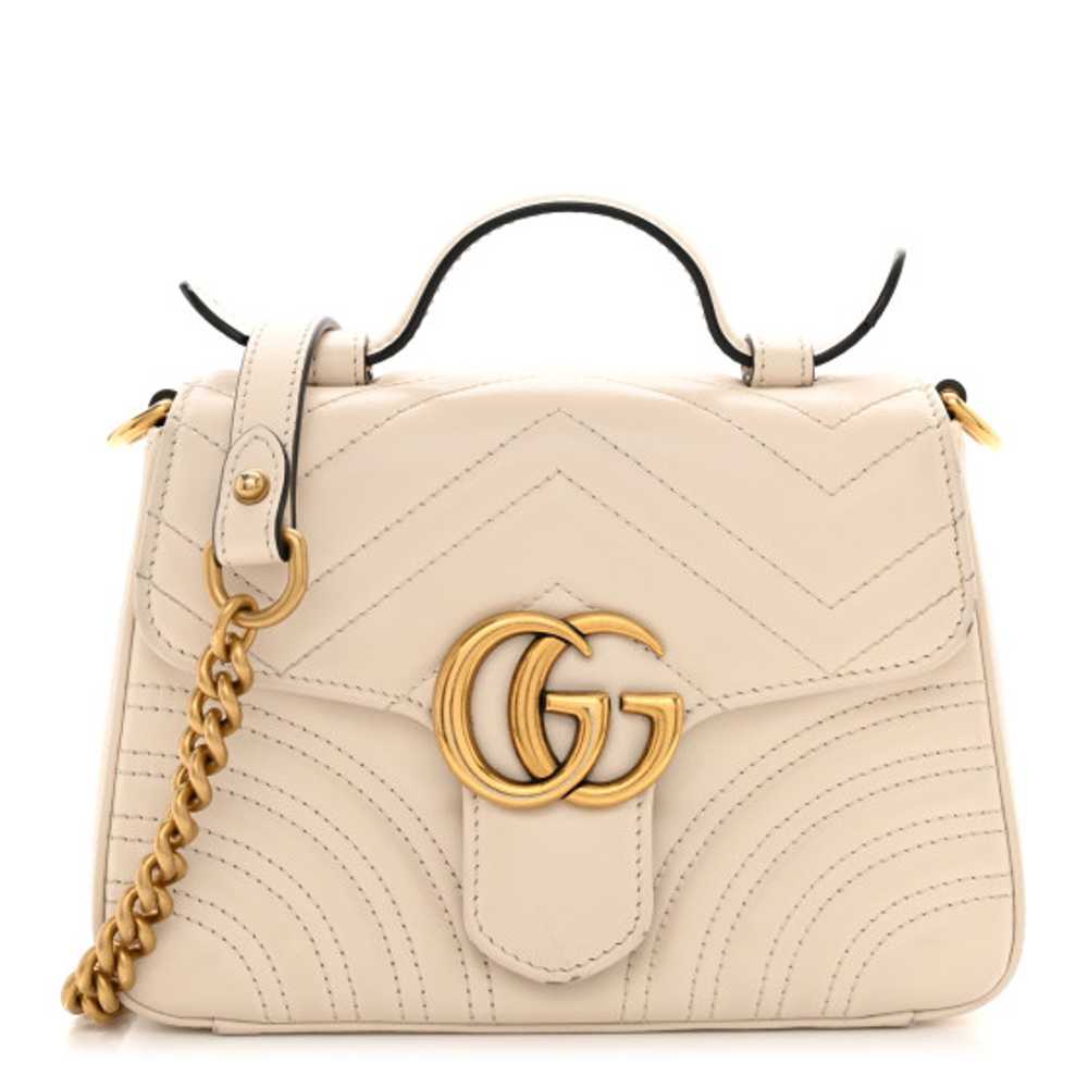 GUCCI Calfskin Matelasse Mini GG Marmont Top Hand… - image 1