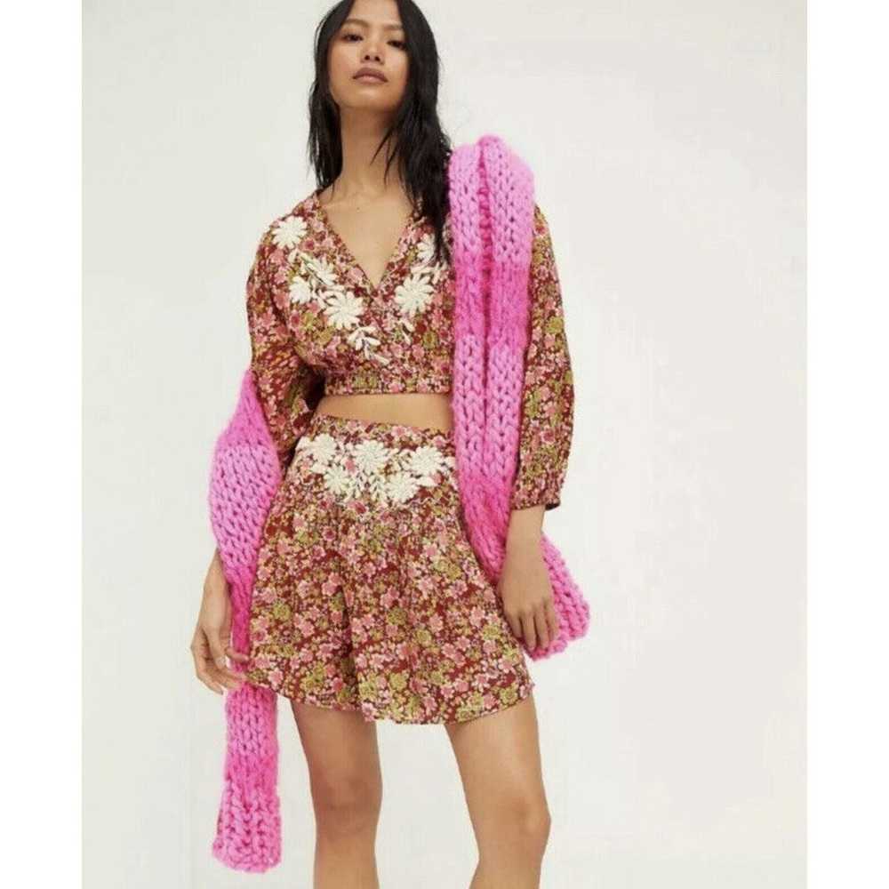 Free People Nyomi Set Floral Embroidered Crop Top… - image 1