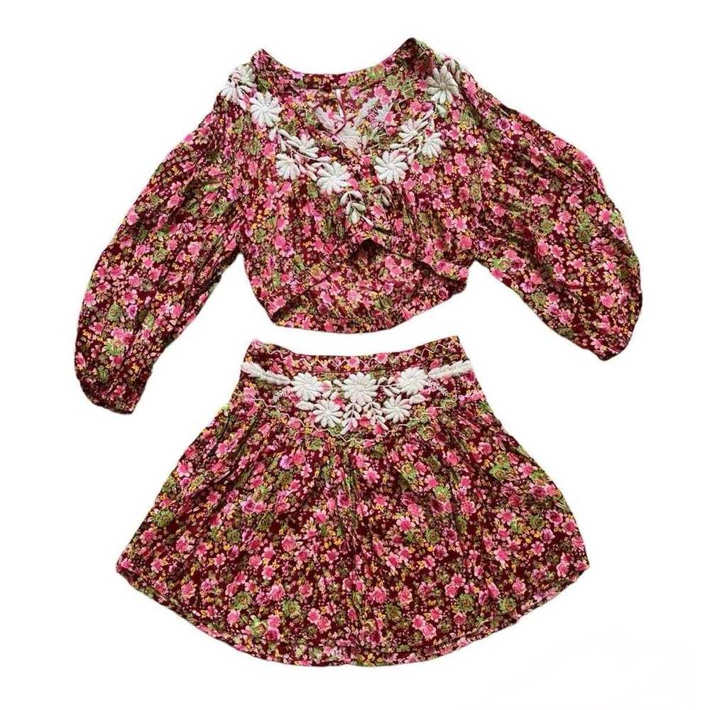 Free People Nyomi Set Floral Embroidered Crop Top… - image 3