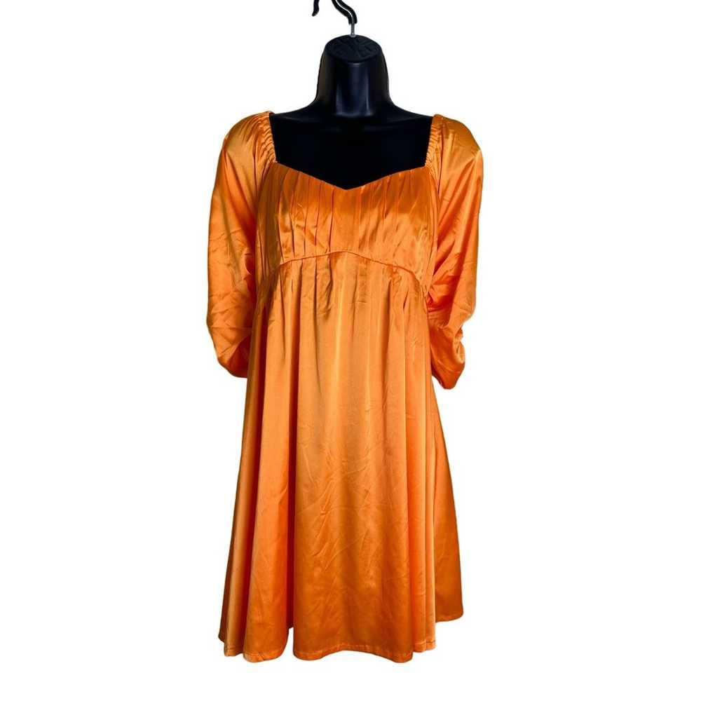 Adelyn Rae Kayla Puff Sleeve Orange Satin Babydol… - image 3