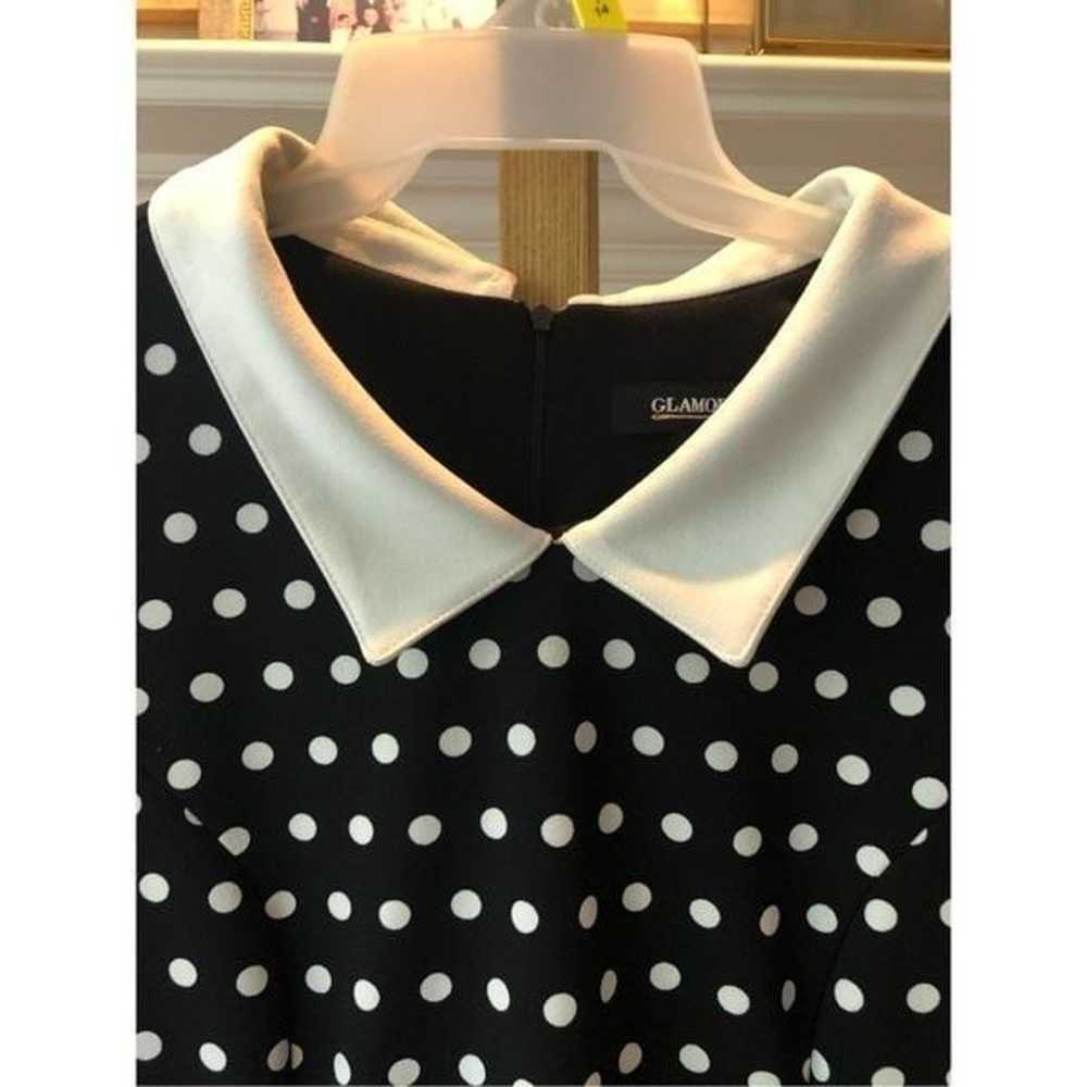 Glamour Women’s Retro Black and White Polka Dot C… - image 5