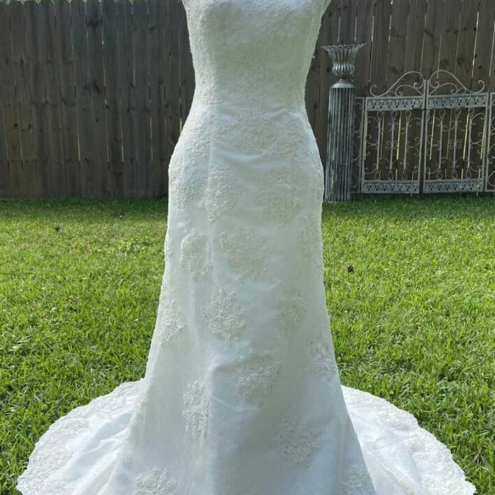 David's Bridal Ivory Wedding Dress size 12 - image 2