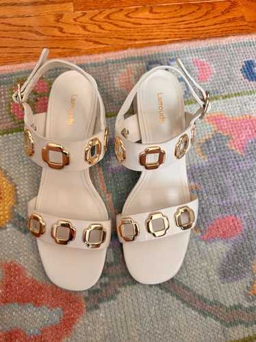 Larroude Milan Sandal In Ivory Leather (8.5) | Use