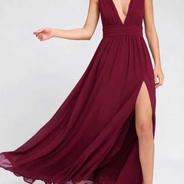 Lulus Heavenly Hues Burgundy Maxi Dress