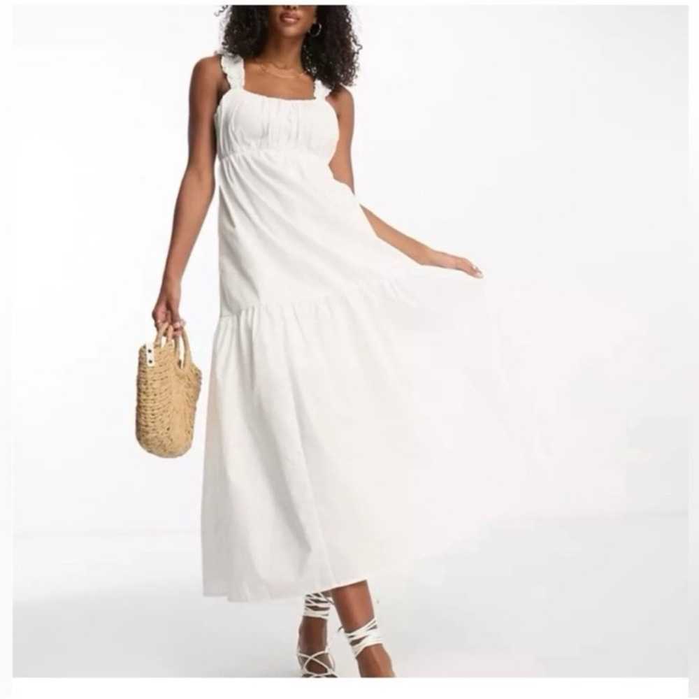 Abercrombie & Fitch White Bow Back Poplin Maxi Dr… - image 1