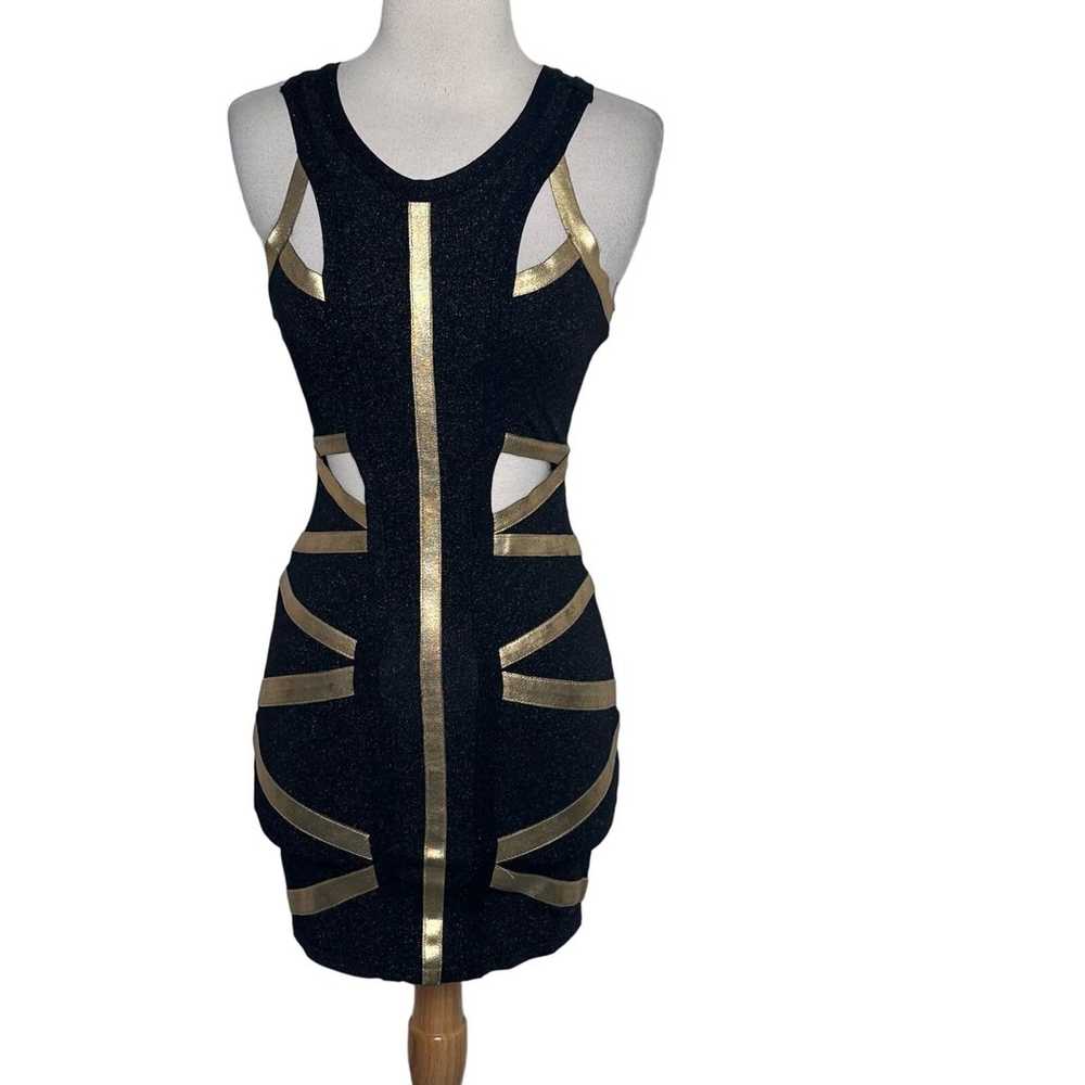 Bebe Addiction S sexy lack + metallic gold cut ou… - image 1