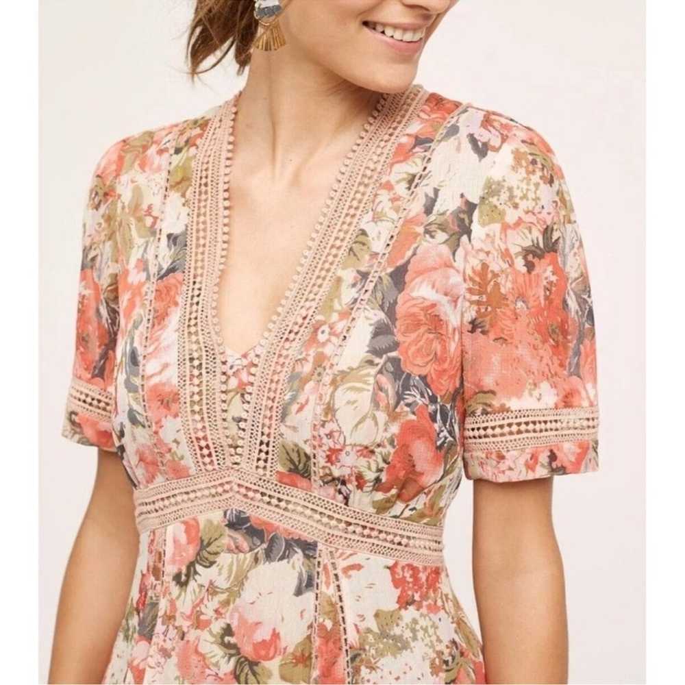 Anthropologie Ranna Gill Rose Bouquet Dress Flora… - image 2