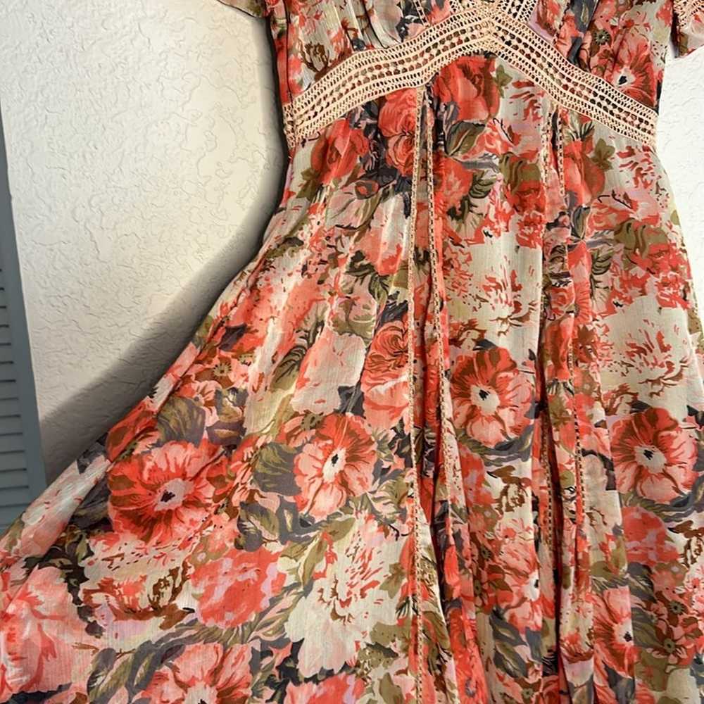 Anthropologie Ranna Gill Rose Bouquet Dress Flora… - image 8