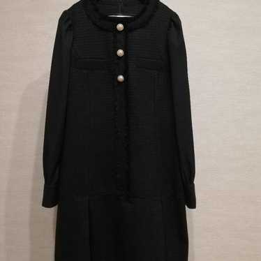 Onward Kashiyama Feroux Black Tweed One-Piece Dres