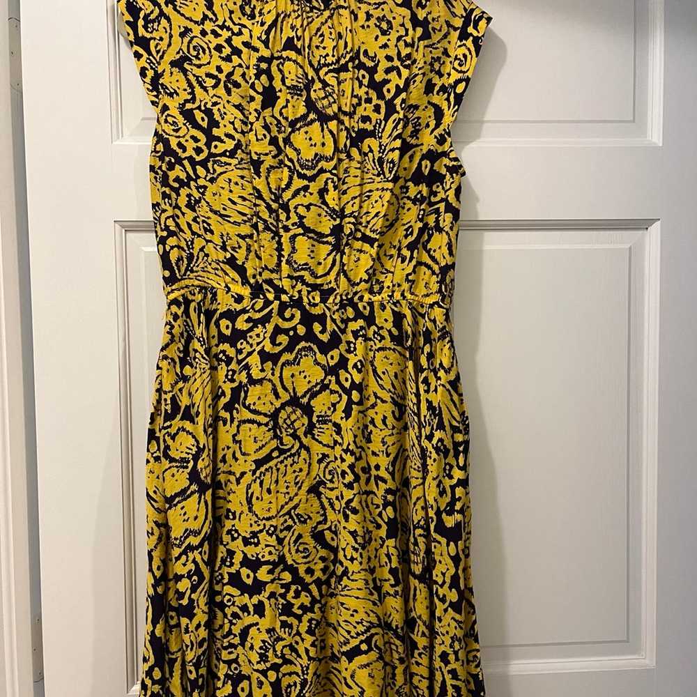 Adrianna Papell print flowers dress bright yellow… - image 2