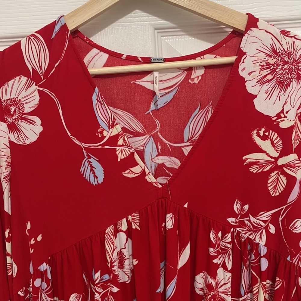 Free people Bella Red Floral print tunic - image 2