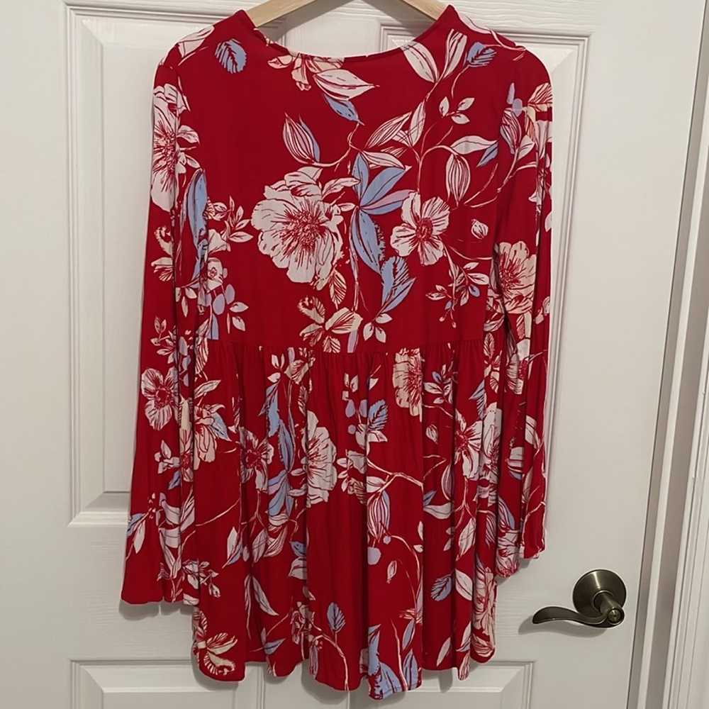 Free people Bella Red Floral print tunic - image 5