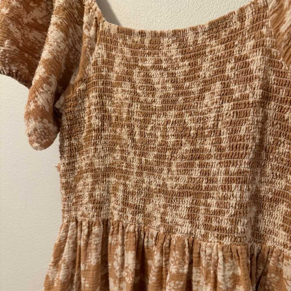 Free People Ellie Midi Dress in Neutral Smocked W… - image 10