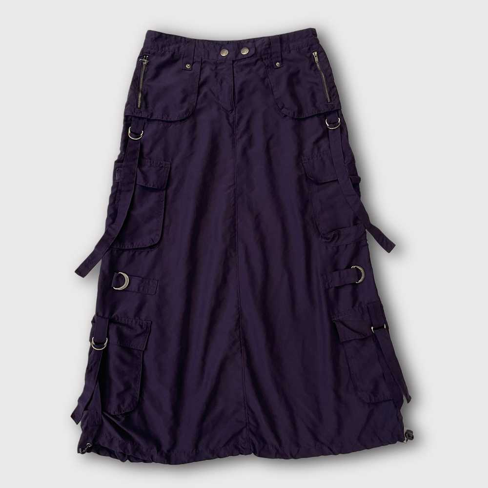 French vintage purple rave cargo maxi skirt - image 1