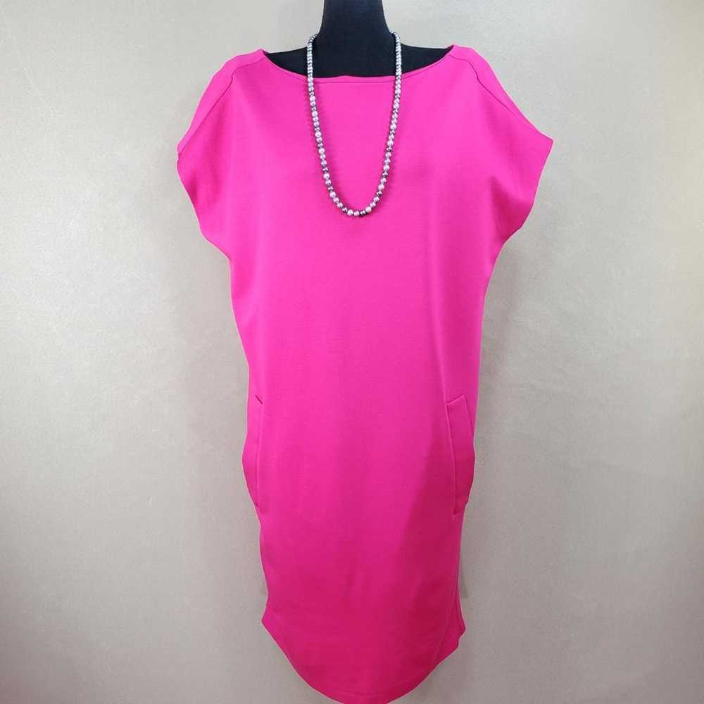 DIANE VON FURSTENBERG Fuchsia Pink Simple Dress M - image 2