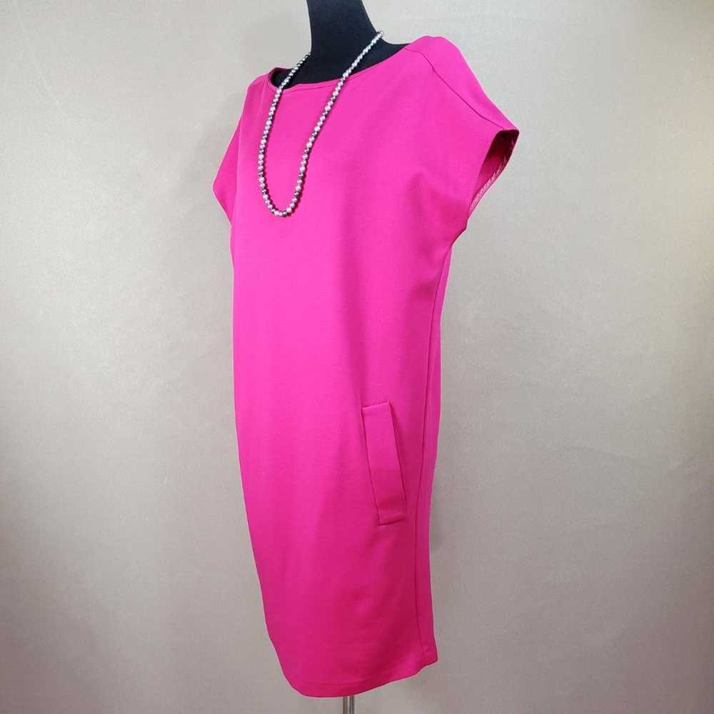 DIANE VON FURSTENBERG Fuchsia Pink Simple Dress M - image 4