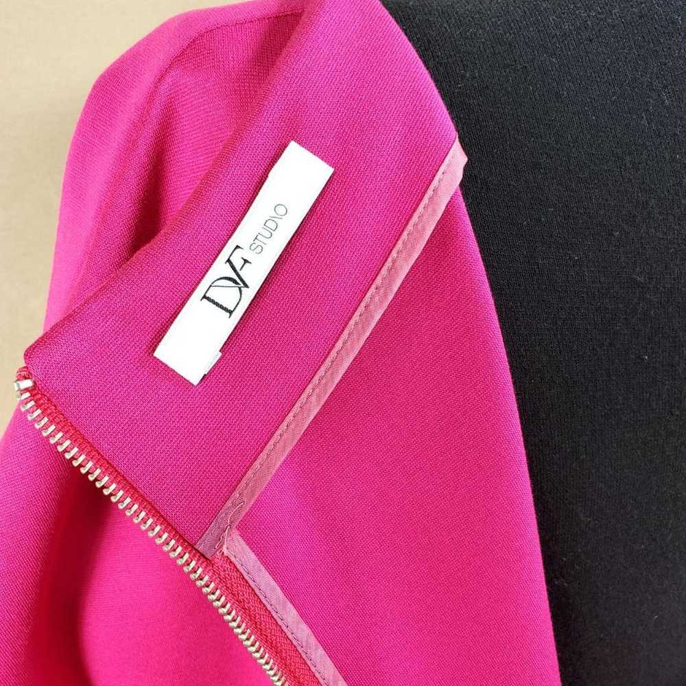 DIANE VON FURSTENBERG Fuchsia Pink Simple Dress M - image 9