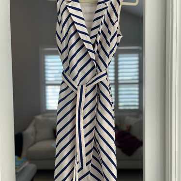 Banana Republic wrap dress nautical navy stripe wr