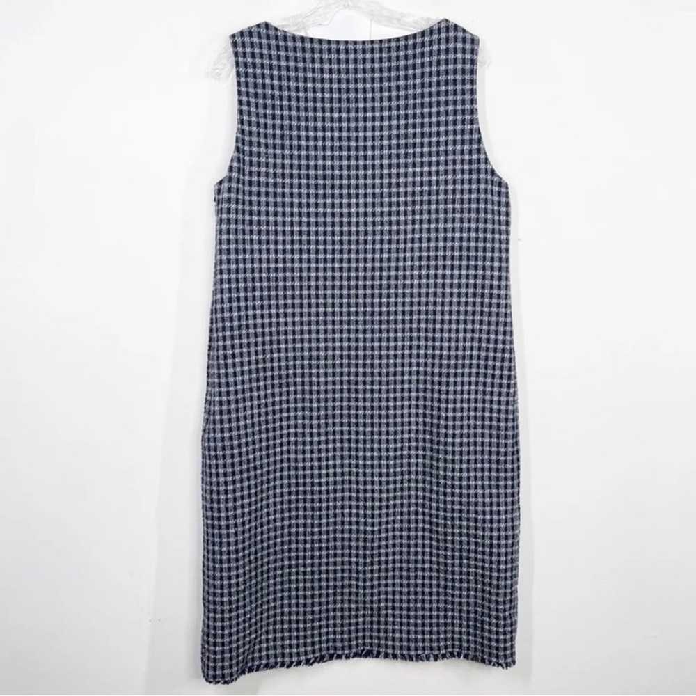 MAX MARA Navy and White Tweed Sleeveless Fringe H… - image 4