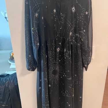 Zara Zodiac 2024 Astrology Midi Dress Black Size XS