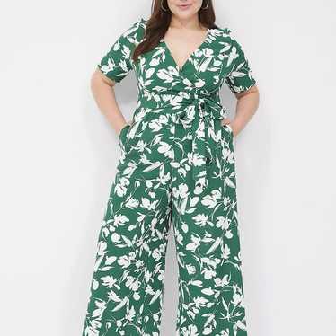 Lane Bryant Lena Surplice Jumpsuit Short Sleeve 18