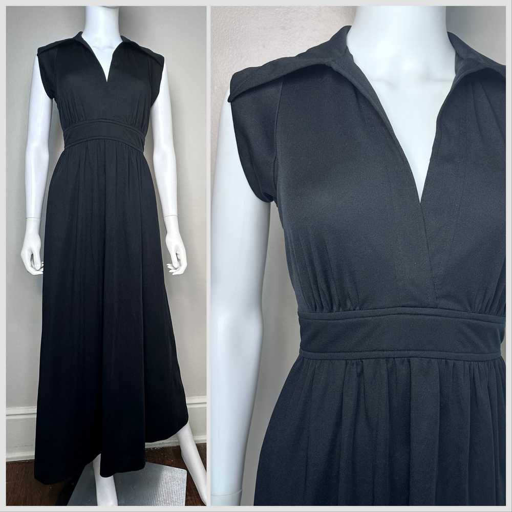 1970s Black Sleeveless Maxi Dress, JT Dress Co Jo… - image 1