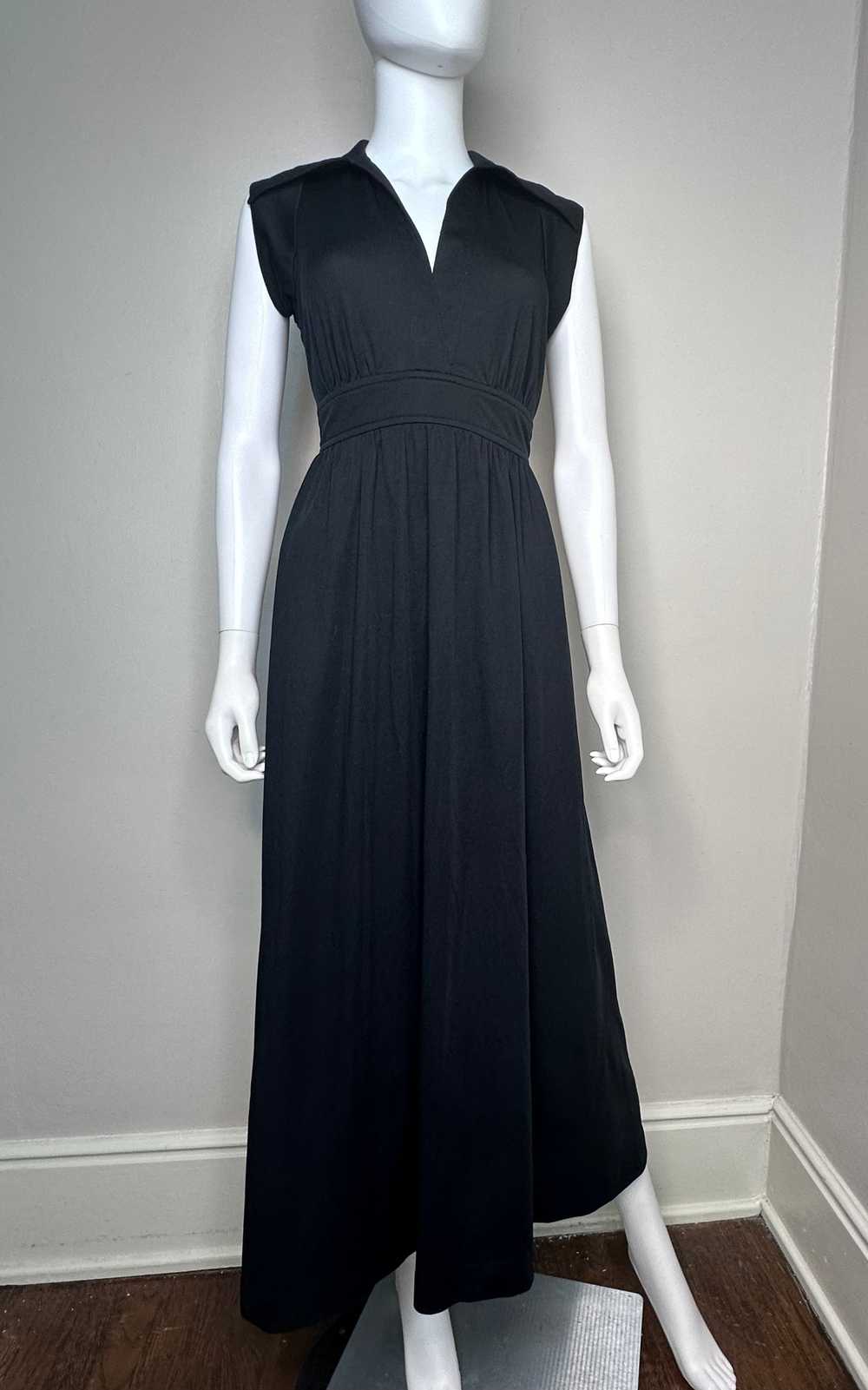 1970s Black Sleeveless Maxi Dress, JT Dress Co Jo… - image 2